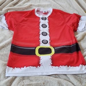 Running shirt santa themed tech fabric